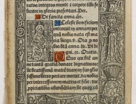 BOOK OF HOURS -  A printed leaf from a Book of Hours.