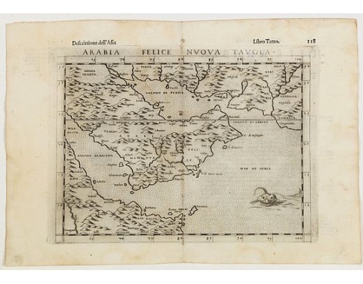 RUSCELLI, G. - Arabia Felice Nuova Tavola. RUSCELLI, G. - Arabia Felice Nuova Tavola.