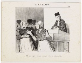 DAUMIER, H. -  Les Gens de Justice. - Mr. le juge de paix a rendu sa décision, le sparties sont censées conciliées.