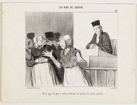 DAUMIER, H. -  Les Gens de Justice. - Mr. le juge de paix a rendu sa décision, le sparties sont censées conciliées.