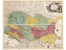 LOTTER,T. -  Carte Geographique du Theatre de la Guerre en General representant le Royaume de Hongarie la Principauté de Transylvanie, et les Royaumes de Croacie, de Dalmacie, de Esclavonie, de Bosnie, de Servie . . . avec une grande Partie de l'Etat de P LOTTER,T. -  Carte Geographique du Theatre de la Guerre en General representant le Royaume de Hongarie la Principauté de Transylvanie, et les Royaumes de Croacie, de Dalmacie, de Esclavonie, de Bosnie, de Servie . . . avec une grande Partie de l'Etat de P