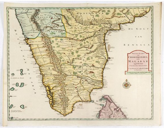 VALENTIJN, F. - Nieuwe Kaart van Choromandel ende Malabar. . . VALENTIJN, F. - Nieuwe Kaart van Choromandel ende Malabar. . .