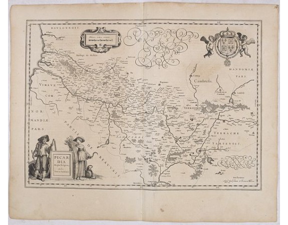 BLAEU, W. - Picardia Regio Belgica. BLAEU, W. - Picardia Regio Belgica.