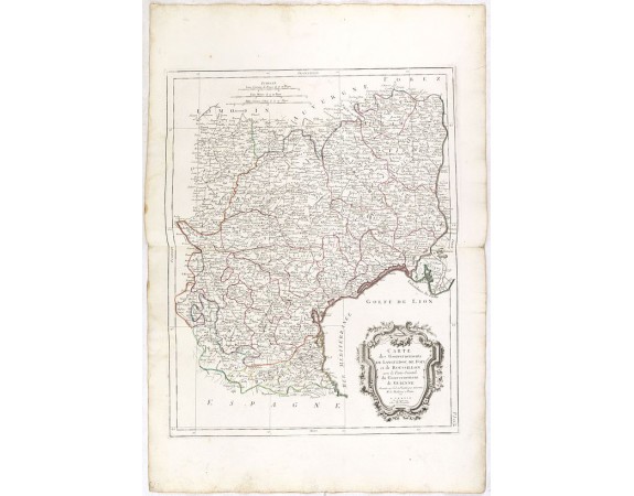 SANTINI, P. / REMONDINI, M. -  Carte des Gouvernements de Languedoc, de Foix et de Roussillon.