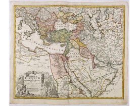 HOMANN -  Imperium Turcicum in Europa, Asia et Africa Regiones proprias, tributarias, clientelares sicut et omnes eusdem Beglirbegatus seu Præfecturas Generales exhibens. . . HOMANN -  Imperium Turcicum in Europa, Asia et Africa Regiones proprias, tributarias, clientelares sicut et omnes eusdem Beglirbegatus seu Præfecturas Generales exhibens. . .