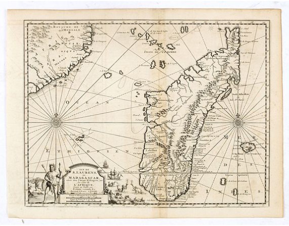 VAN DER AA, P. - Ile de S. Laurens, ou Madagascar, située dans L’Ocean Ethiopien, sur les Côtes de L’Afrique. VAN DER AA, P. - Ile de S. Laurens, ou Madagascar, située dans L’Ocean Ethiopien, sur les Côtes de L’Afrique.
