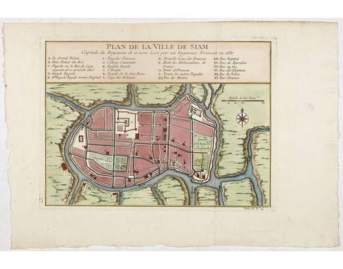 BELLIN, J.N. - Plan de la ville de Siam. BELLIN, J.N. - Plan de la ville de Siam.