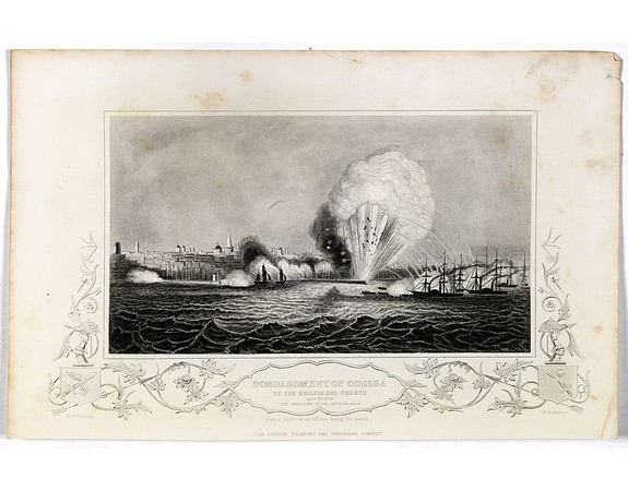 THE LONDON PRINTING AND PUBLISHING COMPANY -  Bombardment of Odessa by the English and French April 22 1854, explosion on the imperial mole . . .