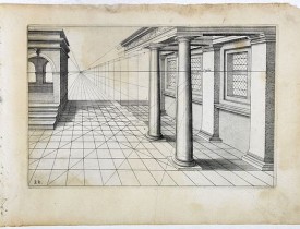 VREDEMAN DE VRIES, J. / HONDIUS, H. -  Perspective print by Vredeman de Vries. 22.