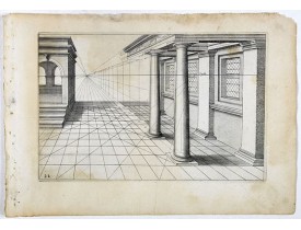 VREDEMAN DE VRIES, J. / HONDIUS, H. -  Perspective print by Vredeman de Vries. 22. VREDEMAN DE VRIES, J. / HONDIUS, H. -  Perspective print by Vredeman de Vries. 22.