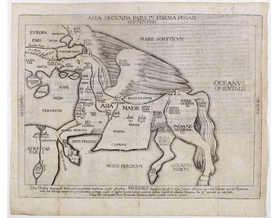 BÜNTING, H. -  Asia secunda pars in forma Pegasi.
