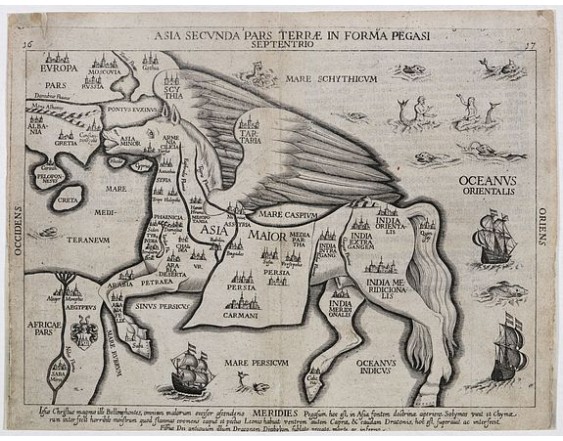 BÜNTING, H. -  Asia secunda pars terrae in forma Pegasi.