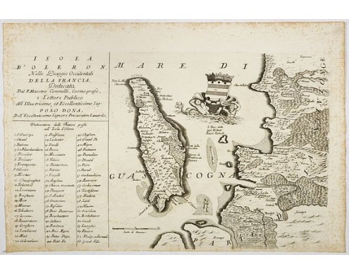 CORONELLI, V.M. - Isola d'Oleron, nelle piaggie occidentali della Francia. CORONELLI, V.M. - Isola d'Oleron, nelle piaggie occidentali della Francia.