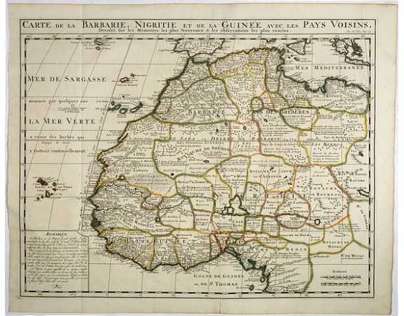 CHATELAIN, H. -  Carte de la barbarie, Nigritie et de la Guinée avec les pays voisins . . .