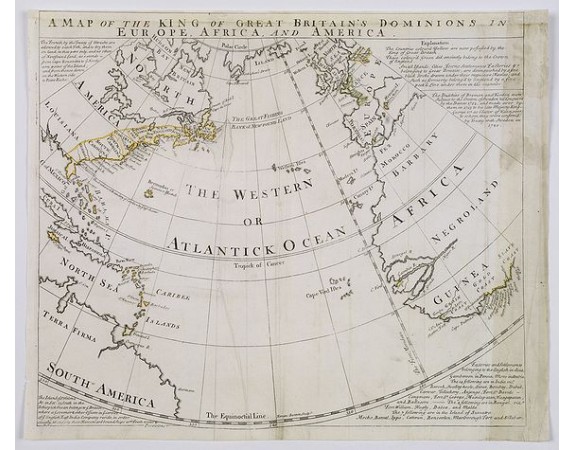 BOWEN, E. - A Map of the King of Great Britain's Dominions in Europe, Africa, and America. BOWEN, E. - A Map of the King of Great Britain's Dominions in Europe, Africa, and America.