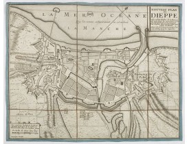 DE BEAURAIN, J -  Nouveau plan de Dieppe, ville et port de mer de la Normandie. DE BEAURAIN, J -  Nouveau plan de Dieppe, ville et port de mer de la Normandie.