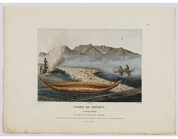 LESUEUR, C-A. / PERON, F. -  Terre de Diemen. Navigation. [plate XIV]