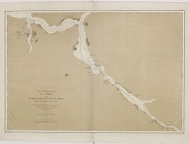 DEPOT DES CARTES ET PLANS DE LA MARINE -  Plan croquis de la rivière de Han-Kang ou de Séoul depuis son embouchure jusqu'à Séoul . . .