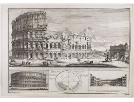 DE ROSSI, G. / SPECCHI, A. -  Prospetto dell'anfiteatro Flavio . . . / Prospetto di Tutto l'Anfiteatro intiero . . . / Pianta dell' divisa nelli suoi / Spaccato, e veduta interiore dell' Anfiteatro.