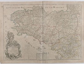 MONDHARE et JEAN. -  Carte de la Bretagne divisée en ses cinq departements et ses quarante cinq Districts . . .