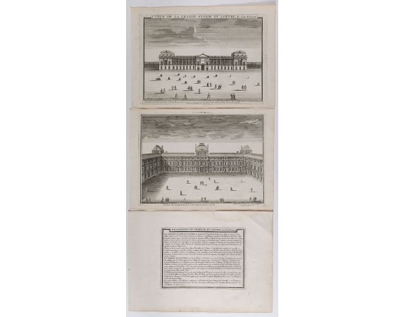 DE FER, N. -  Veue de la grande fasade du Louvre, du côté d'orient  [together with] Veue du château du Louvre par la cour.