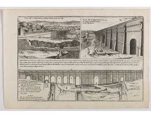 DE FER, N. - Veüe de l'Aqueduc d'Arcüeil du côté du Midy / Veüe de l'Aqueduc, du côté du village d'Arcueil, ou du Septentrion . . . DE FER, N. - Veüe de l'Aqueduc d'Arcüeil du côté du Midy / Veüe de l'Aqueduc, du côté du village d'Arcueil, ou du Septentrion . . .