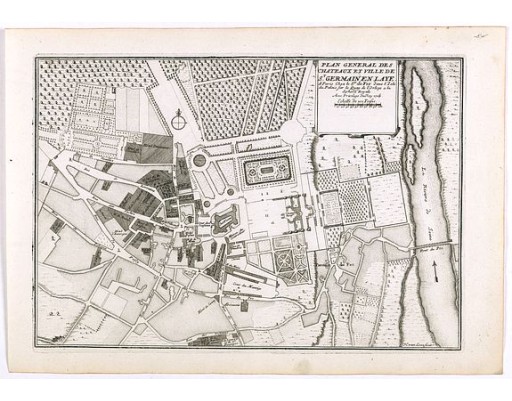 DE FER, N. - Plan general des chateaux et ville de St Germain en Laye. DE FER, N. - Plan general des chateaux et ville de St Germain en Laye.