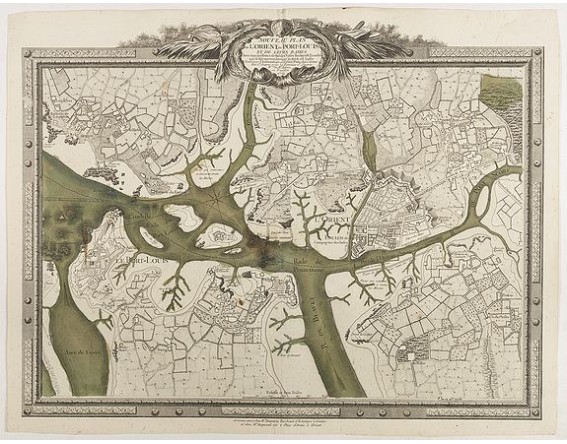 CHALMANDRIER, Nicolas. - Nouveau Plan de L'Orient, du Port-Louis et de Leurs Rades Avec tous les Bancs de Sables Vases Rochers & Ecueils qui se decouvrent lorsque la Mer est basse . CHALMANDRIER, Nicolas. - Nouveau Plan de L'Orient, du Port-Louis et de Leurs Rades Avec tous les Bancs de Sables Vases Rochers & Ecueils qui se decouvrent lorsque la Mer est basse .