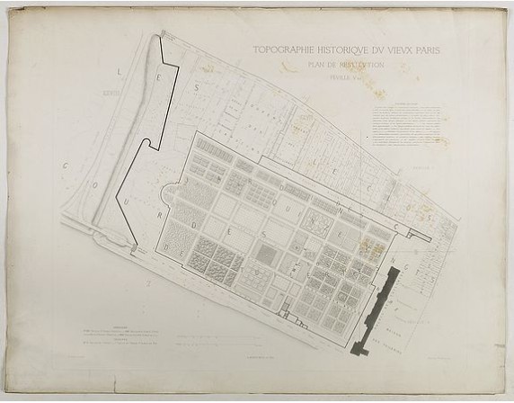 BERTY, A. -  Topographie historique du vieux Paris / Plan de restitution Feuille V bis.