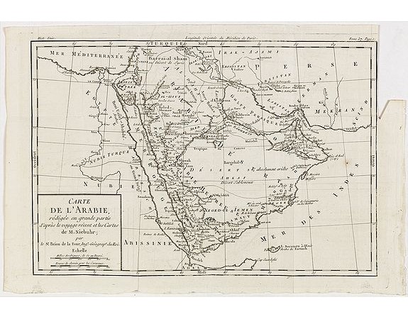 BRION DE LA TOUR, L. - Carte de L'Arabie, rédigée en grande partie d'après le voyge récent et les Cartes de M. Niebuhr par le Sr. Brion de la Tour. . . BRION DE LA TOUR, L. - Carte de L'Arabie, rédigée en grande partie d'après le voyge récent et les Cartes de M. Niebuhr par le Sr. Brion de la Tour. . .