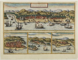 BRAUN, G. / HOGENBERG, F. -  Calechut Celeberrimum Indiae Emporium [on sheet with] Ormus [and] Canonor [and] S. Georgii Oppidum Mina.