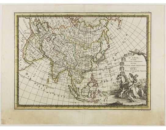 CASSINI, G.M. - L'Asia secondo Le ultime osserviazioni divisa né suoi stati principali. CASSINI, G.M. - L'Asia secondo Le ultime osserviazioni divisa né suoi stati principali.