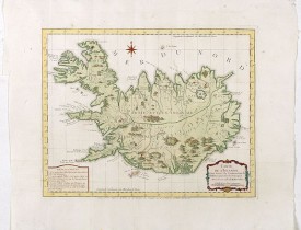 BELLIN, J.N. -  Carte de l'Islande pour servir á la continuation de l'histoire générale des voyages. Dressée sur celle de M. Horrebows.