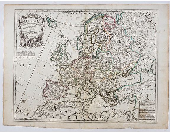 DELISLE, G. -  Carte de l'Europe Dressée sur les observations de Mrs de l'Academie Royale des Sciences . . .