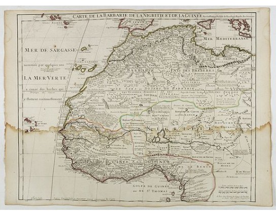 DE L'ISLE, G. - Carte de La Barbarie de La Nigritie et de la Guinée. DE L'ISLE, G. - Carte de La Barbarie de La Nigritie et de la Guinée.