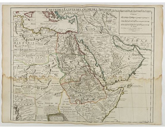DE L'ISLE,G. - Carte de L'Egypte de la Nubie de L'Abissinie.. DE L'ISLE,G. - Carte de L'Egypte de la Nubie de L'Abissinie..