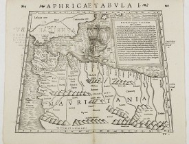 STRABO / MUNSTER, S. -  Aphricae Tabula I.  (Mauritania - present-day Morocco, Algeria, and Tunisia.)