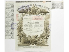Compania General De Tabacos De Filipinas. -  Compania General De Tabacos De Filipinas - (Certificate) Accion ordinarias de 500 Pesetas, Barcelona, 01.01.1882.