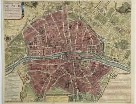 DELAMARE, N. -  Huitieme plan de Paris divisé en ses vingts quartiers. Par N. de Fer, Geographe de sa Majesté Catolique, et de Monseigneur le Dauphin.