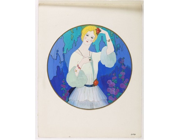 PICHON, R. (Workshop). - (Art déco gouache) PICHON, R. (Workshop). - (Art déco gouache)