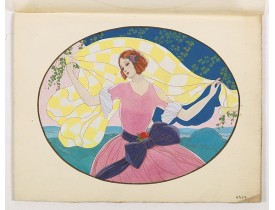 PICHON, R. (Workshop). -  (Art déco gouache)