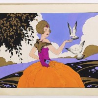 PICHON, R. (Workshop). -  (Art déco gouache)