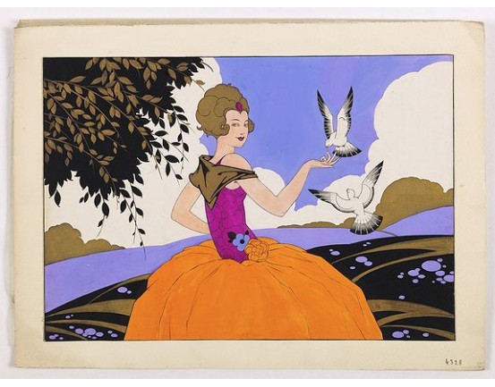 PICHON, R. (Workshop). - (Art déco gouache) PICHON, R. (Workshop). - (Art déco gouache)
