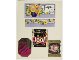 PICHON, Robert (Workshop). -  "Art déco" labels for Institute de Beauté, 26 Place Vendome, Paris.