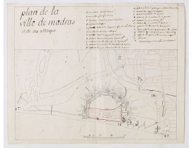 ANONYME -  Plan de la ville de Madras et de ses attaques. ANONYME -  Plan de la ville de Madras et de ses attaques.