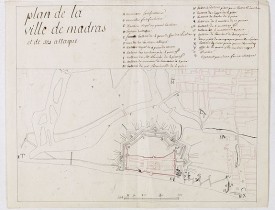 ANONYME -  Plan de la ville de Madras et de ses attaques.