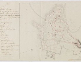 ANONYME -  Plan de Gingy, ville et forteresse d'Asie . . . [An Early Manuscript Map of Pondicherry Prior To Its Reconstruction After The Seven Years War.]