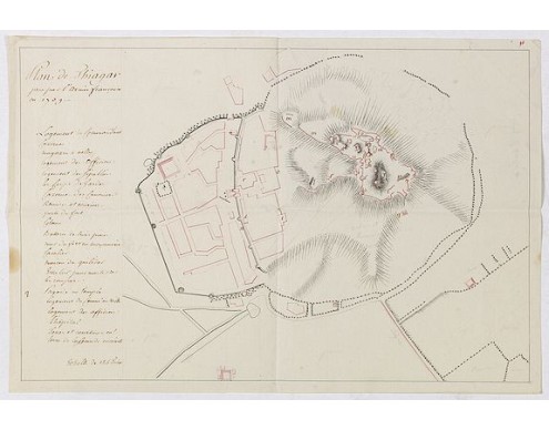 ANONYME - Plan de Thiagar, prise par l'arméé française en 1759. ANONYME - Plan de Thiagar, prise par l'arméé française en 1759.