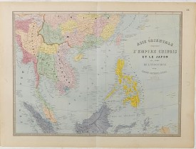 ANDRIVEAU-GOUJON, J. -  Carte de l'Asie orientale comprenant l'empire chinois le Japon les états de l'Indo-Chine et le grand archipel d'Asie ou Malaisie.