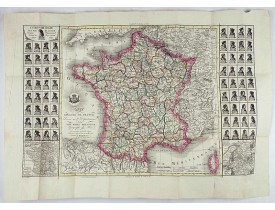 DESNOS/ BRION DE LA TOUR. -  Carte du Royaume de France divisé en 87 départements . . .
